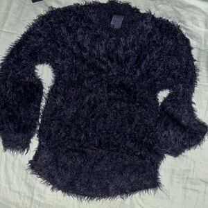 Zara girls Fluffy Navy Sweater